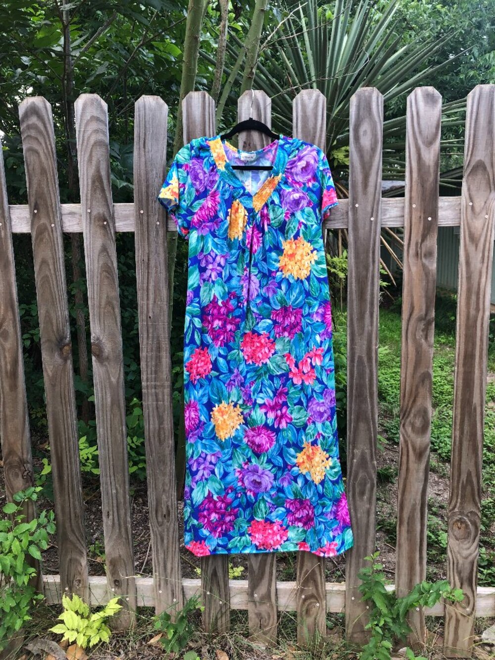 Lorraine Floral Mumu House Dress, Size Small